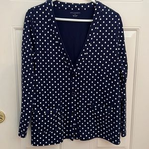 Appleseed’s Kate Everyday Blue Dot Knit Cardigan.  Size:   Medium.